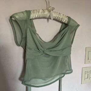 Fashion nova Elegant Green Sheer Women's Top